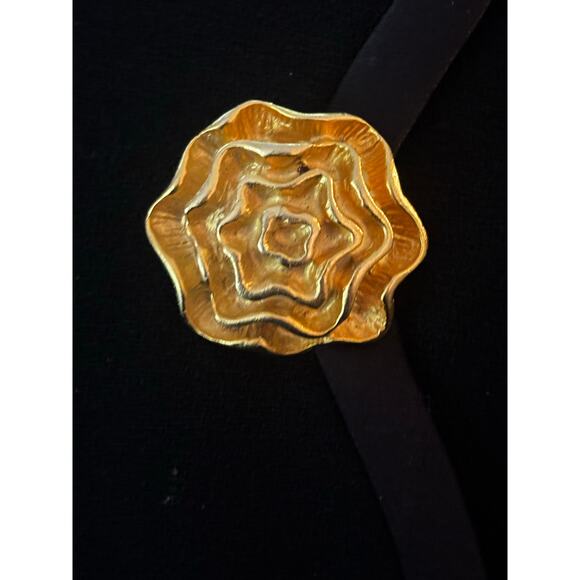 Dominic Rompollo Black Wool Dress Artsy Buttons Longline 16 Vintage Classic - Picture 7 of 8